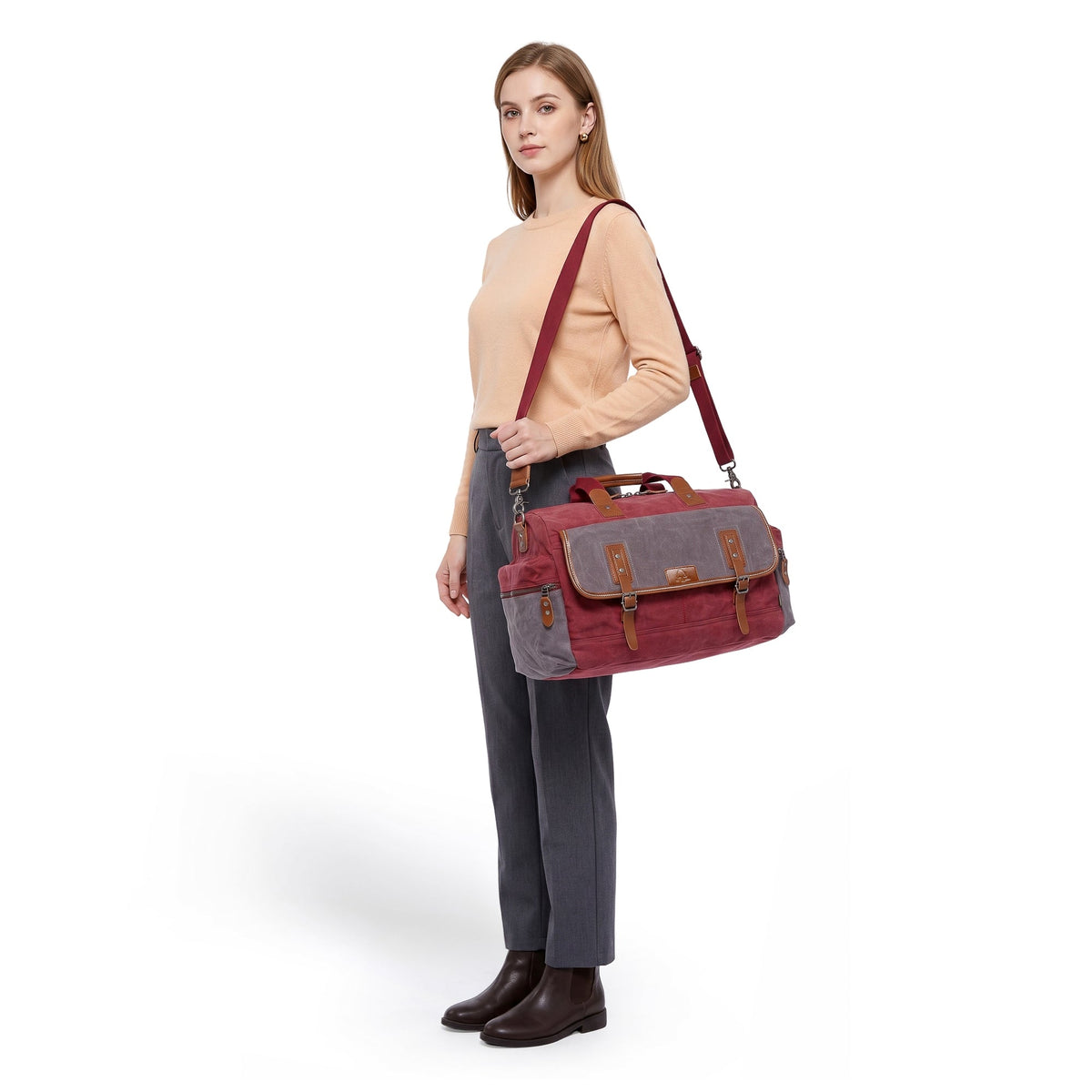 Stone Creek Duffel Bag - TSD2061-BURGUNDY - image 2