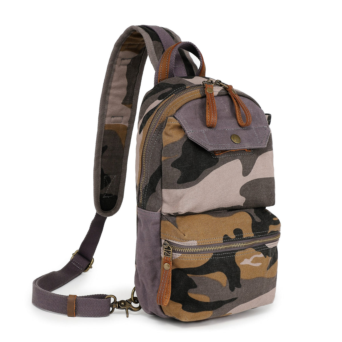 Mountain Leaf Sling Bag - TSD24203-GREYCAMO - image 1