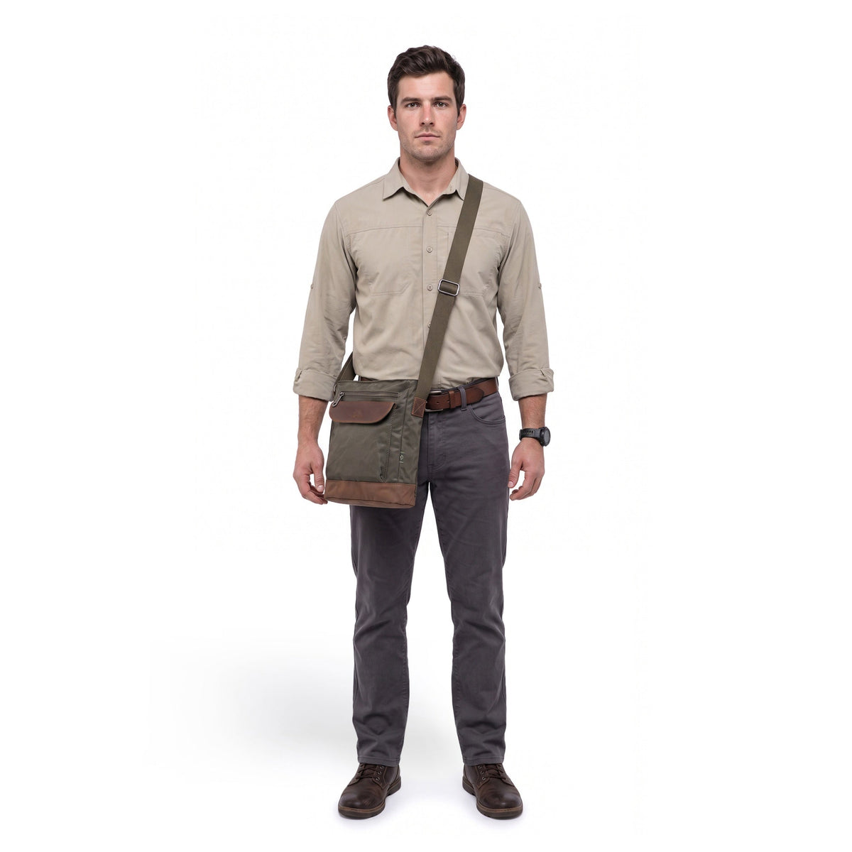 Urban Light Coated Canvas Crossbody - Army Green - image 2