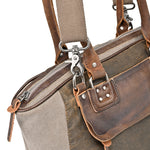 Tapa Two-Tone Canvas Satchel