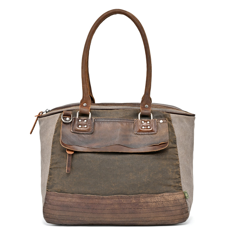 Tapa Two-Tone Canvas Satchel