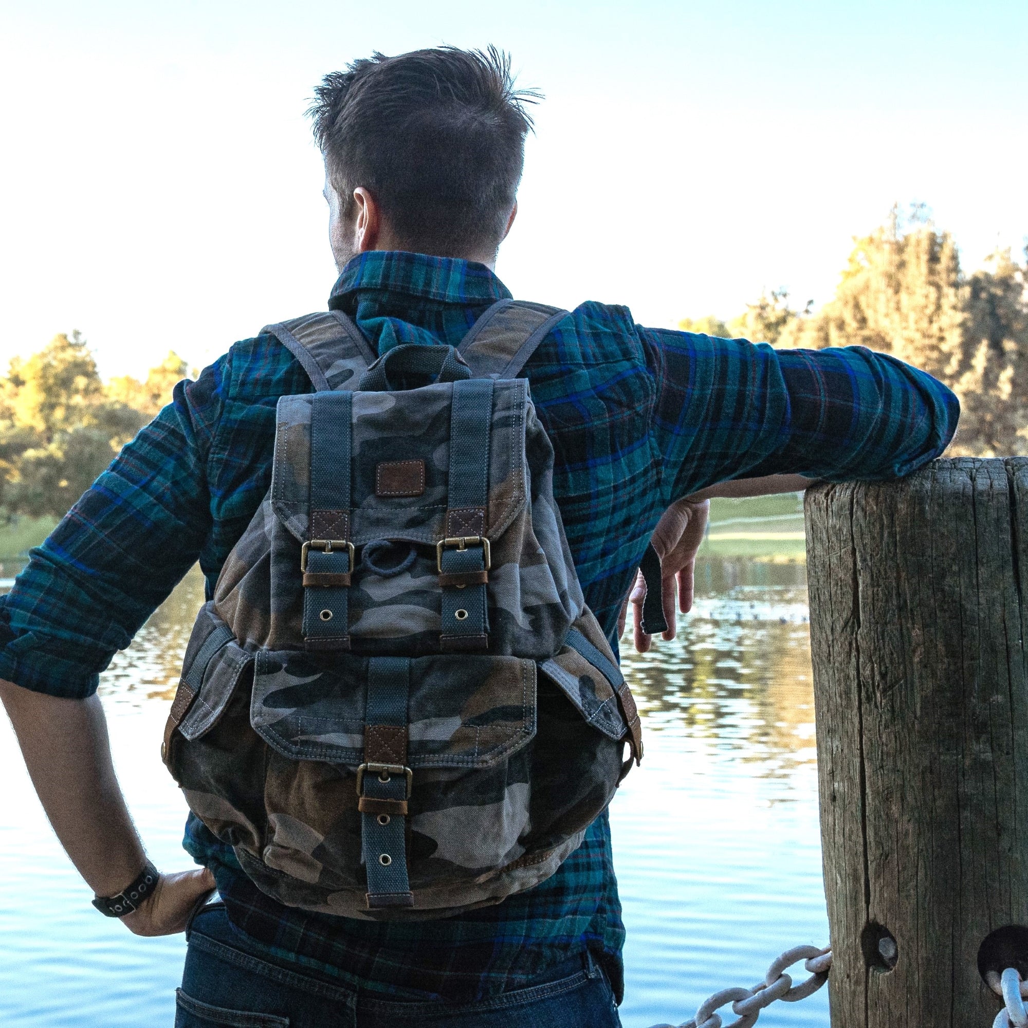 camo leather backpack Tsd Brand Camo Canvas Backpack