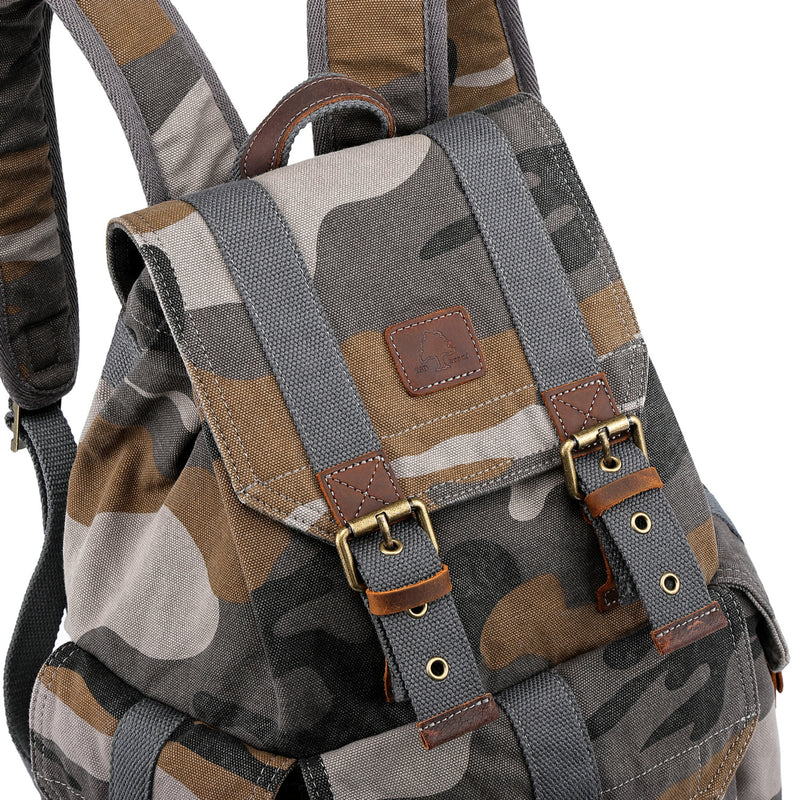 camouflage saffiano leather backpack Tsd Brand Camo Canvas Backpack