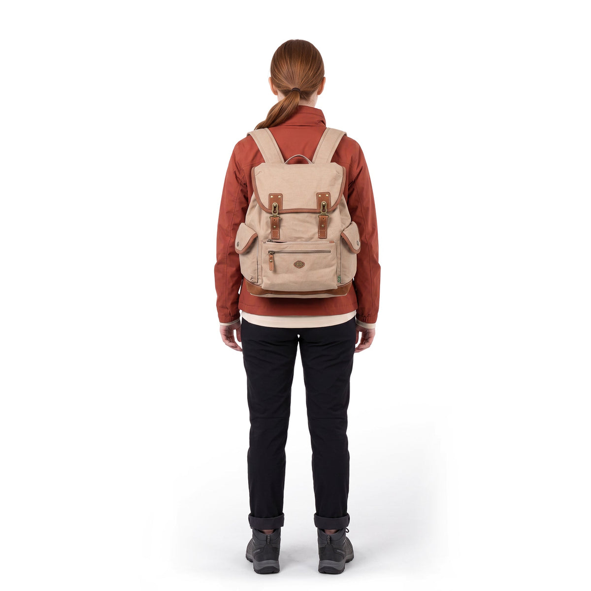 Dolphin Studded Backpack - TSD237216-BEIGE - image 2