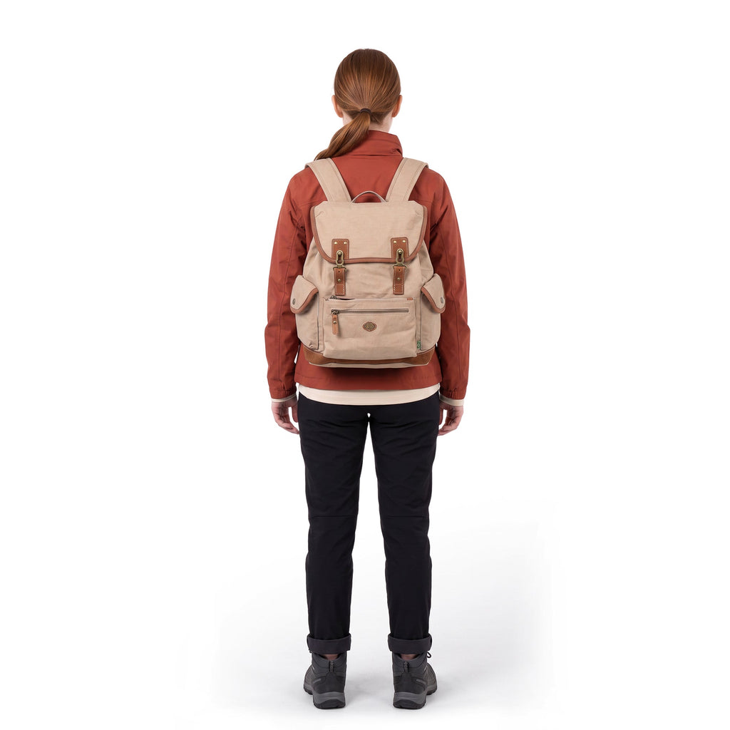 Dolphin Studded Backpack - TSD237216-BEIGE - image 1