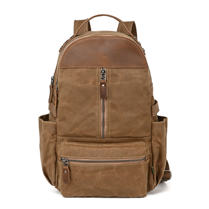 bronze times tm premium shockproof canvas laptop backpack travel bag Men's Large Backpack, Khaki this backpack offers ample storage options The Summiter - Canvas Laptop