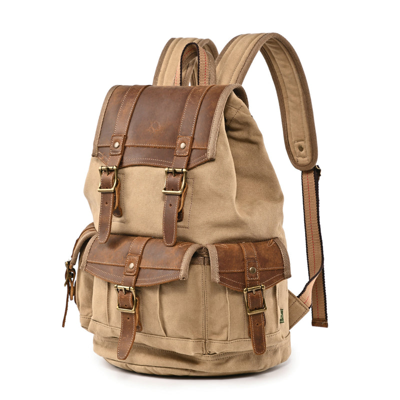 canvas leather backpack amazon Turtle Ridge Backpack Olive