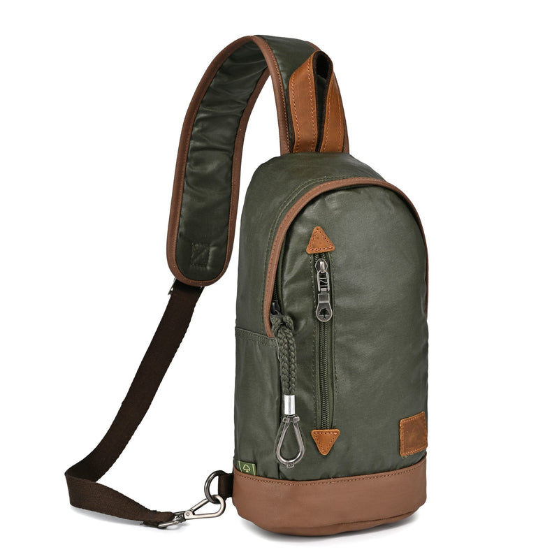 Urban Light Coated Canvas Sling Bag - TSD61102-ARMYGREEN - image 1