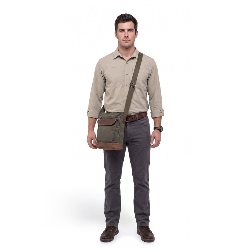 Urban Light Coated Canvas Crossbody - Army Green - image 1